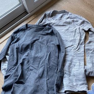 Two longs sleeved lulu tops - worn but good condition
